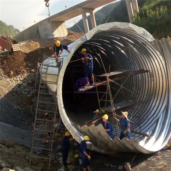 assembled corrugated metal culvert pipe 